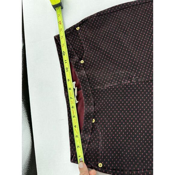 Michael Kors Pants Sz M Jegging Stretchy Ankle Skinny Polka Dot Pull On Burgendy - Picture 6 of 12